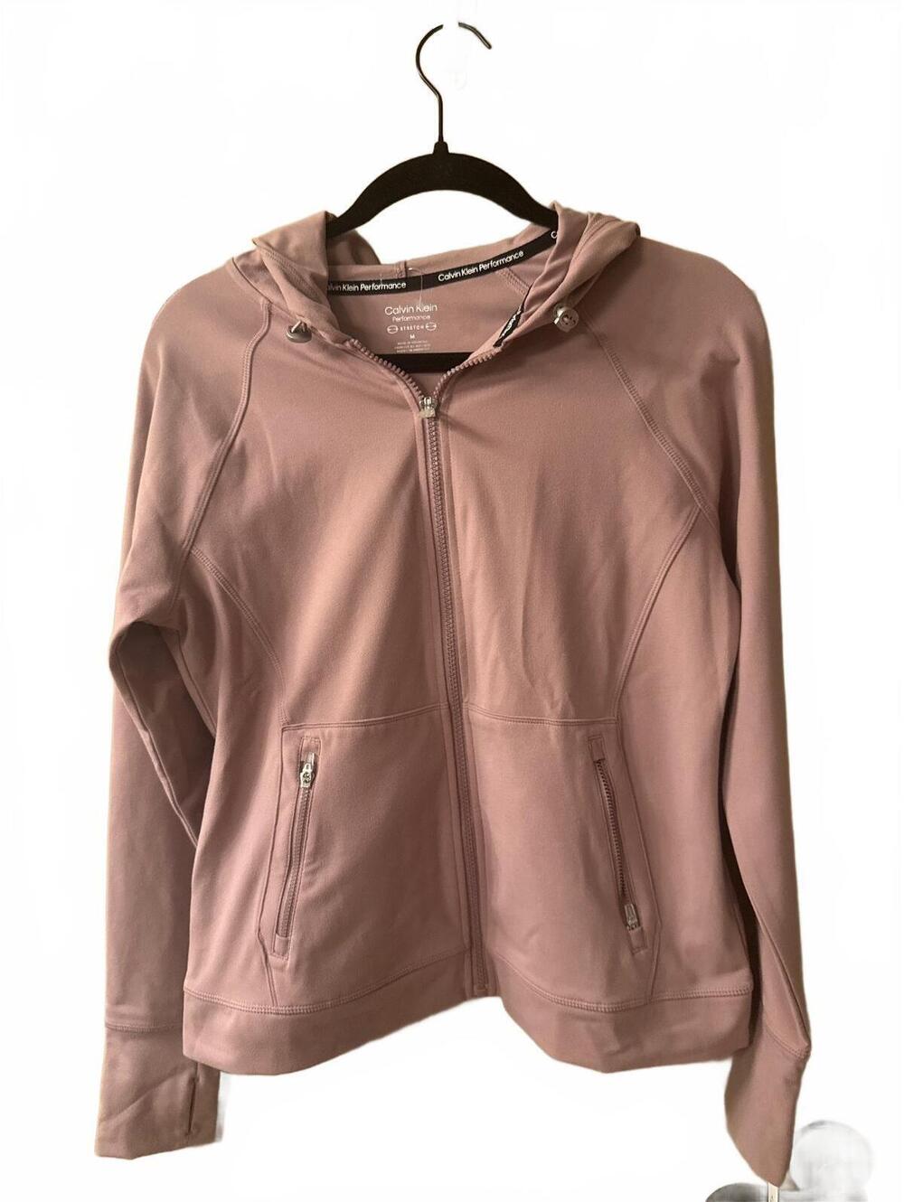 Calvin Klein Performance Women's Medium Mauve Zip-Up Hoodie Jacket